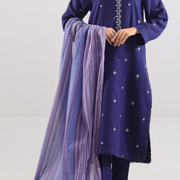 Unstitched Jacquard Cotton 3 Piece